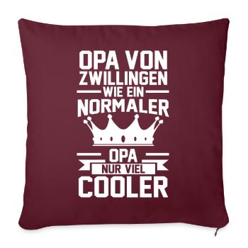 Opa Zwillinge Großvater Geschenk - Sofakissenbezug 45 x 45 cm - Burgunderrot - Vorne