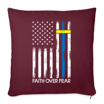 La foi sur la peur Ukraine Amérique Jésus Religion - Housse de coussin décorative 45 x 45 cm - bordeaux - Devant