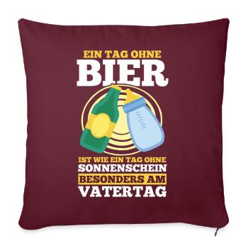 Papa Bier Vater Vatertag - Sofakissenbezug 45 x 45 cm - Burgunderrot - Vorne