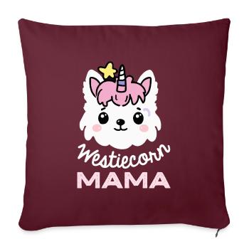 Westiecorn Unicorn Hund Geschenk Westie - Sofakissenbezug 45 x 45 cm - Burgunderrot - Vorne