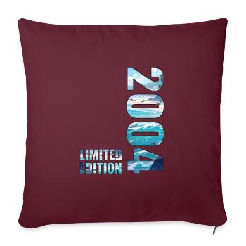 2004 Idée d’anniversaire de t-shirt en édition limitée - Housse de coussin décorative 45 x 45 cm - bordeaux - Devant