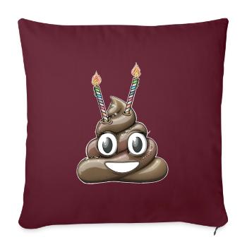 Empilez le caca avec deux bougies - Housse de coussin décorative 45 x 45 cm - bordeaux - Devant