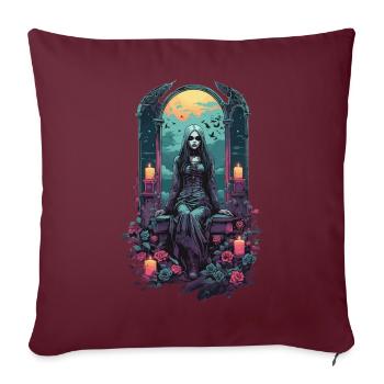 Occulte gothique sorcière magique sombre Halloween - Housse de coussin décorative 45 x 45 cm - bordeaux - Devant