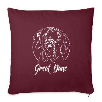 DOGUE ALLEMAND - Housse de coussin décorative 45 x 45 cm - bordeaux - Devant