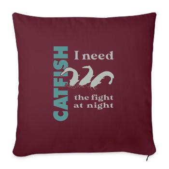 Combat de pêche au poisson-chat avec le poisson-chat fort - Housse de coussin décorative 45 x 45 cm - bordeaux - Devant