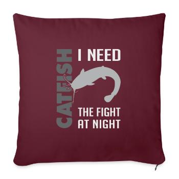 Combat de pêche au poisson-chat avec le poisson-chat fort - Housse de coussin décorative 45 x 45 cm - bordeaux - Devant