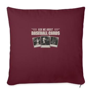 Classic Ask Me About Baseball Cards A Trading - Housse de coussin décorative 45 x 45 cm - bordeaux - Devant