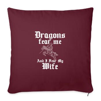 Drachen Fear Me Lustiges Ritterspiel Lance Buhurt - Sofakissenbezug 45 x 45 cm - Burgunderrot - Vorne