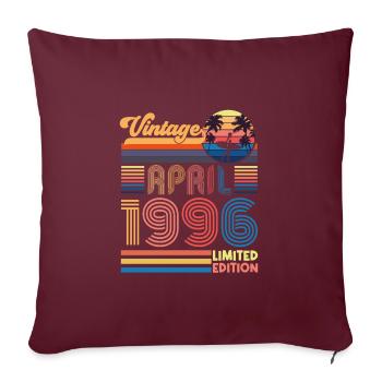 anniversaire Avril 1996 Avril. Avril 1996 Cadeau. - Housse de coussin décorative 45 x 45 cm - bordeaux - Devant