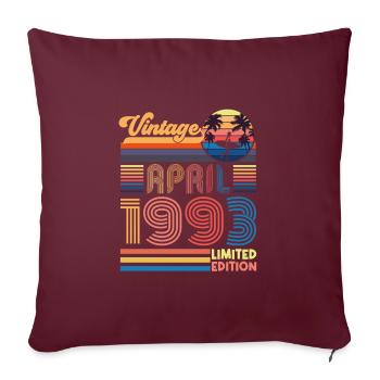anniversaire Avril 1993 Avril. Avril 1993 Cadeau. - Housse de coussin décorative 45 x 45 cm - bordeaux - Devant