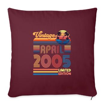 anniversaire Avril 2005 Avril. Avril 2005 Cadeau. - Housse de coussin décorative 45 x 45 cm - bordeaux - Devant