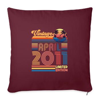 anniversaire Avril 2011 Avril. Avril 2011 Cadeau. - Housse de coussin décorative 45 x 45 cm - bordeaux - Devant