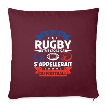 Cadeau rugbyman. cadeau rugby France. rugby fan . - Housse de coussin décorative 45 x 45 cm - bordeaux - Devant