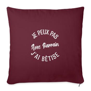 Cadeau Parrain, Cadeau futur parrain. - Housse de coussin décorative 45 x 45 cm - bordeaux - Devant