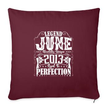 juin 2013. Anniversaire juin 2013 Cadeau juin 2013 - Housse de coussin décorative 45 x 45 cm - bordeaux - Devant