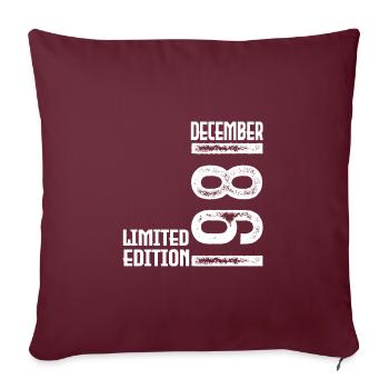 Cadeau Anniversaire Décembre 1981. Decembre 1981. - Housse de coussin décorative 45 x 45 cm - bordeaux - Devant