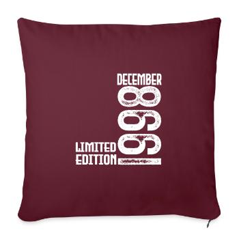 Cadeau Anniversaire Décembre 1998. Decembre 1998. - Housse de coussin décorative 45 x 45 cm - bordeaux - Devant