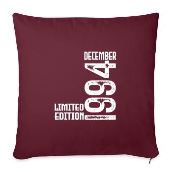 Cadeau Anniversaire Décembre 1994. Decembre 1994. - Housse de coussin décorative 45 x 45 cm - bordeaux - Devant
