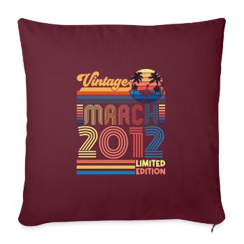 Anniversaire mars 2012.Cadeau Mars 2012.March 2012 - Housse de coussin décorative 45 x 45 cm - bordeaux - Devant