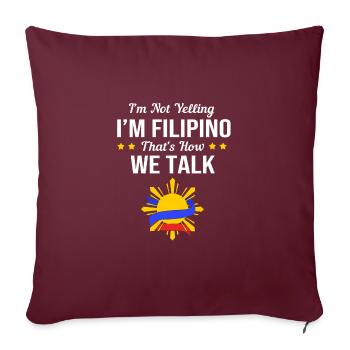 Filipino Philippines - Housse de coussin décorative 45 x 45 cm - bordeaux - Devant
