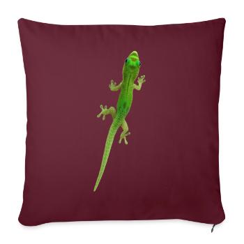 Grüner Gecko - Sofakissenbezug 45 x 45 cm - Burgunderrot - Vorne