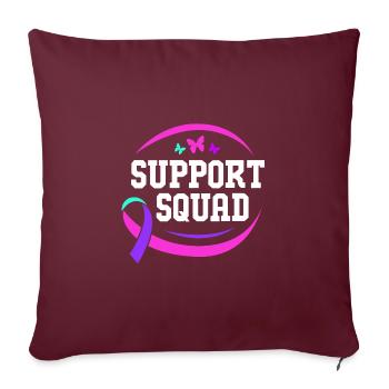 Cancer de la thyroïde Cancer de la thyroïde - Housse de coussin décorative 45 x 45 cm - bordeaux - Devant