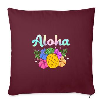 Maui Hawaï Hawaïen - Housse de coussin décorative 45 x 45 cm - bordeaux - Devant