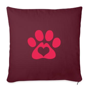 Sauvetage canin Droits des animaux Refuge pour animaux de sauvetage des animaux - Housse de coussin décorative 45 x 45 cm - bordeaux - Devant