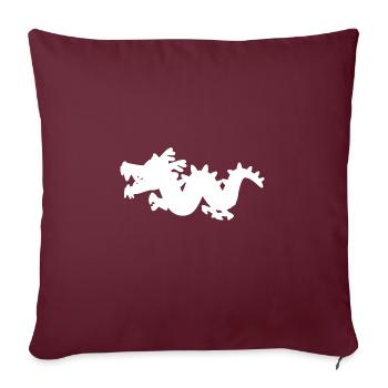 Dragon blanc - Housse de coussin décorative 45 x 45 cm - bordeaux - Devant