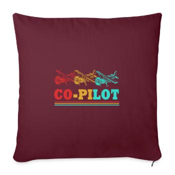 Pilote d’avion - Housse de coussin décorative 45 x 45 cm - bordeaux - Devant