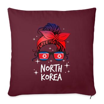 Nordkorea - Sofakissenbezug 45 x 45 cm - Burgunderrot - Vorne