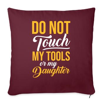 MES OUTILS FILLE - Cadeaux Chemises de citation de père - Housse de coussin décorative 45 x 45 cm - bordeaux - Devant