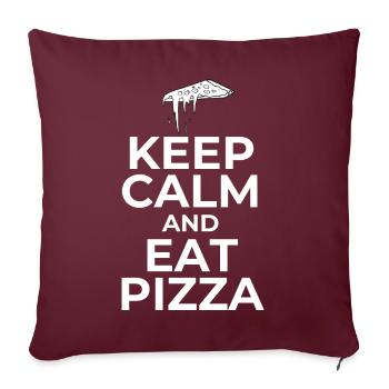 Restez calme et mangez de la pizza - Housse de coussin décorative 45 x 45 cm - bordeaux - Devant