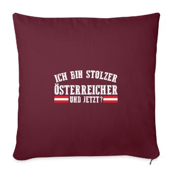 Autrichiens Autriche - Housse de coussin décorative 45 x 45 cm - bordeaux - Devant