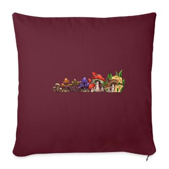 Mushrooms MushroomS Mushrooms Collecting Mushroom Collectors - Sofa pillowcase 17,3'' x 17,3'' (45 x 45 cm) - burgundy - Front