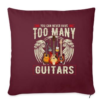 Guitares drôles Dictaphone guitare musicien G - Housse de coussin décorative 45 x 45 cm - bordeaux - Devant
