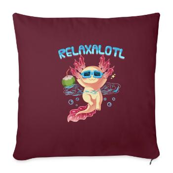 Relaxalotl Axolotl Holiday Beach Swimming - Sofa pillowcase 17,3'' x 17,3'' (45 x 45 cm) - burgundy - Front
