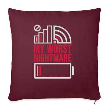 Icônes mon pire cauchemar - Housse de coussin décorative 45 x 45 cm - bordeaux - Devant