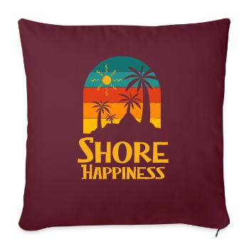 Shore Bonheur Plage Été Océan Tropical - Housse de coussin décorative 45 x 45 cm - bordeaux - Devant