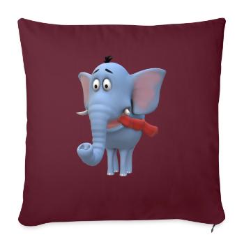 Elephant Baby Kind - Sofakissenbezug 45 x 45 cm - Burgunderrot - Vorne