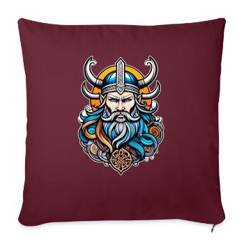 Wikinger Odin Thor Walhalla - Sofakissenbezug 45 x 45 cm - Burgunderrot - Vorne