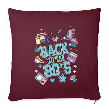 Retour aux années 80's Gift Music Fête des années 80 - Housse de coussin décorative 45 x 45 cm - bordeaux - Devant