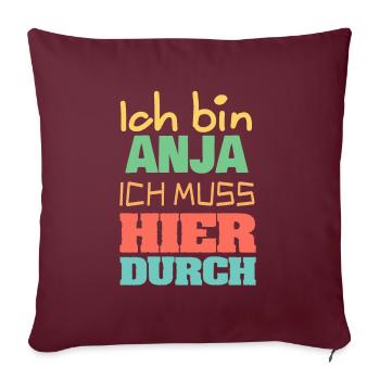 Anja - Sofakissenbezug 45 x 45 cm - Burgunderrot - Vorne