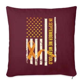 Cancer infantile En septembre, nous portons de l’or - Housse de coussin décorative 45 x 45 cm - bordeaux - Devant