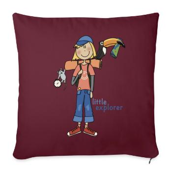 Little Explorer - Camping Kids - Housse de coussin décorative 45 x 45 cm - bordeaux - Devant