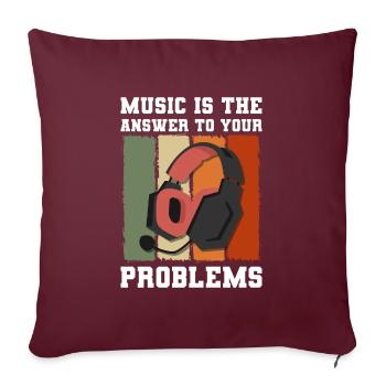 Problème Pas mon problème Je m’en fiche - Housse de coussin décorative 45 x 45 cm - bordeaux - Devant