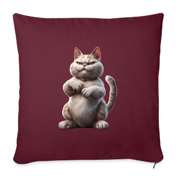 Bad Cat | Freche Katze - Sofakissenbezug 45 x 45 cm - Burgunderrot - Vorne