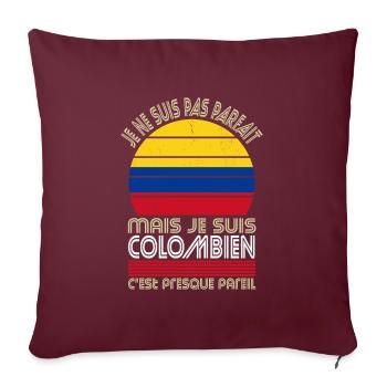 Je ne suis pas parfait mais je suis Colombien - Housse de coussin décorative 45 x 45 cm - bordeaux - Devant