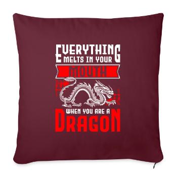 Tatouage de force de dragon - Housse de coussin décorative 45 x 45 cm - bordeaux - Devant