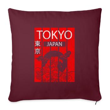 Asien Urlaub Japanisch - Sofakissenbezug 45 x 45 cm - Burgunderrot - Vorne